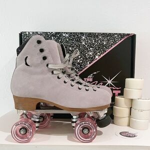 Moonlight Roller skates Mirror Ball Light Grey + Moxi Wheels SIZE 8 (US W 9-9.5)
